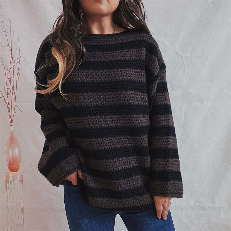 Drune | Gestreifter Strickpullover mit Modernem Stil