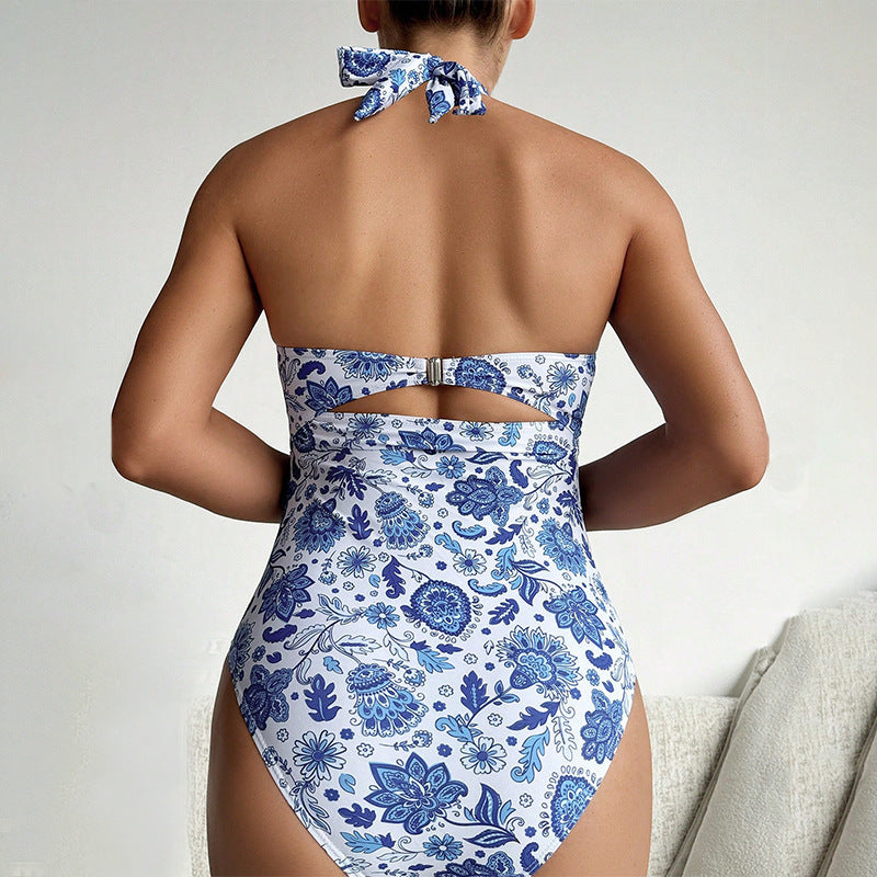 Damen Einteiler Badeanzug mit raffinierten Cut-Outs und modischem Halterdesign Drune