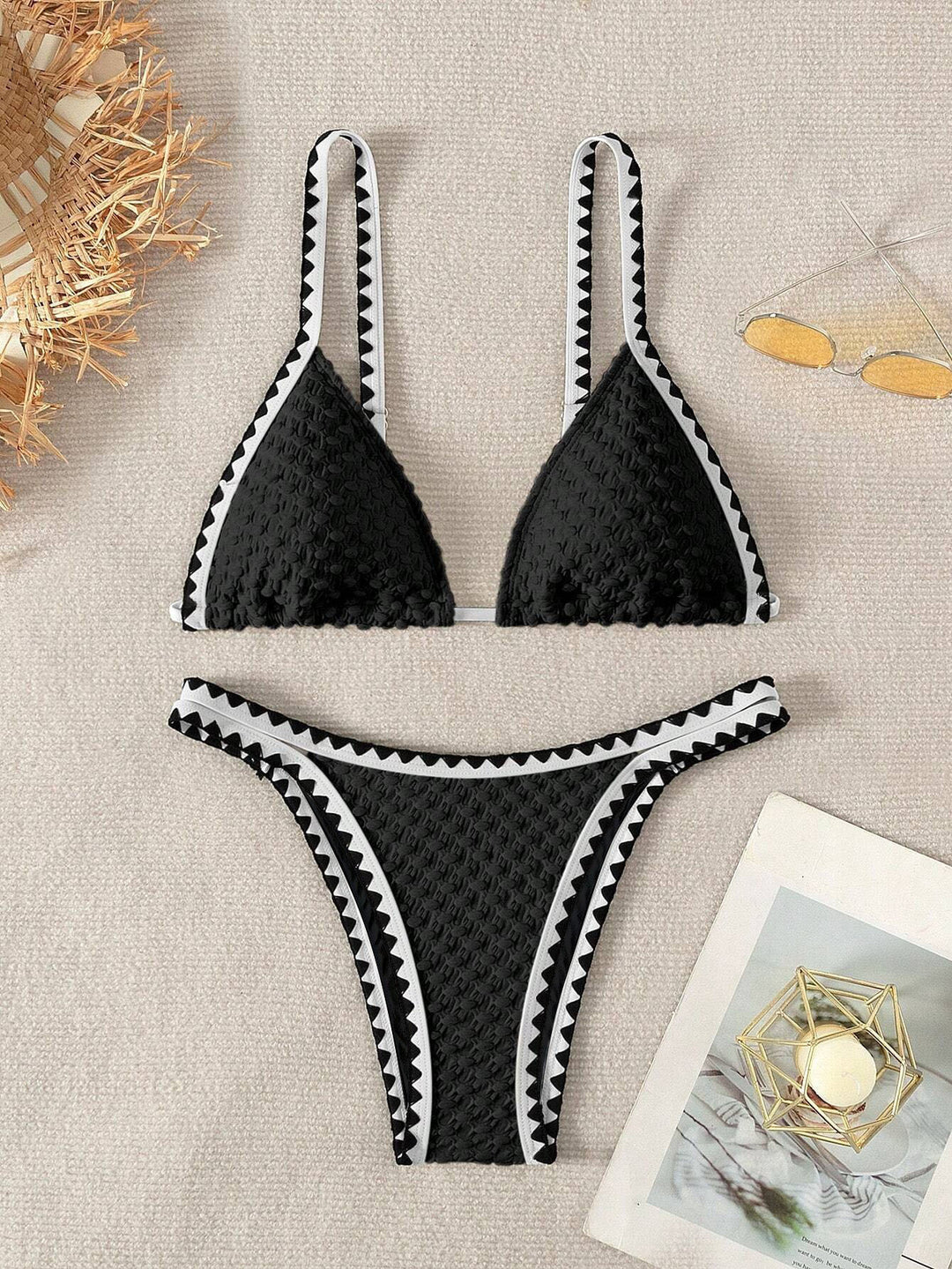 Damen Triangel-Bikini mit raffiniertem Häkelmuster Drune