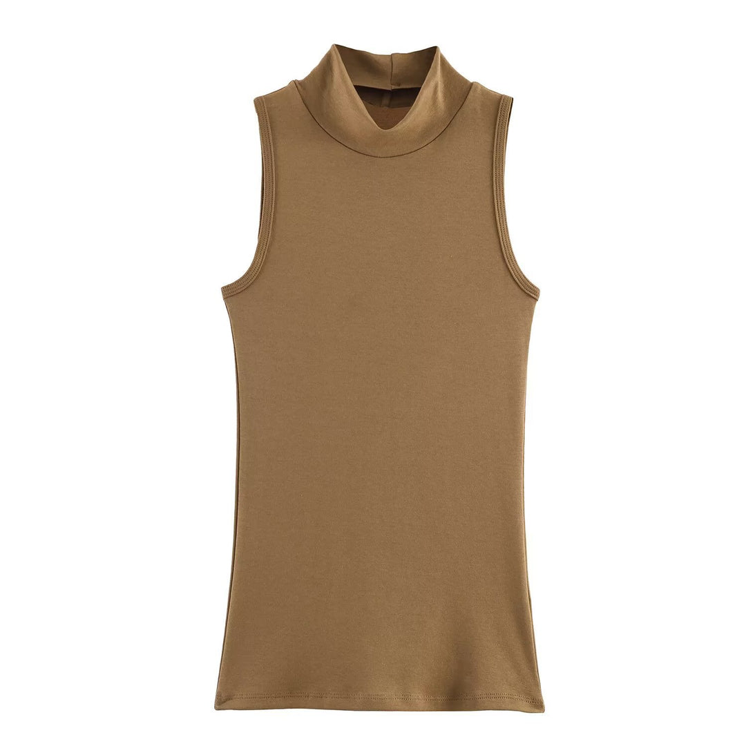 Damen Rollkragen-Tanktop aus weichem Stretch-Material Drune