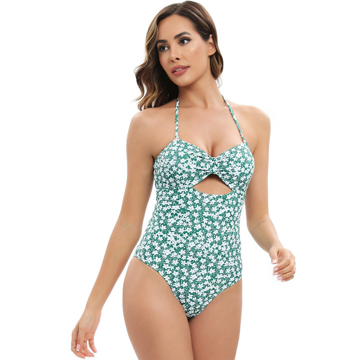 Damen Einteiliger Badeanzug mit Blumenmuster und Cut-Out Drune