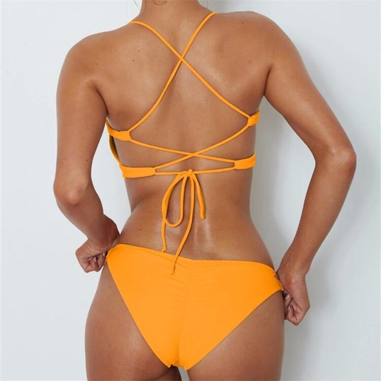Damen Bikini mit modischem Bandeau-Oberteil und verstellbaren Trägern Drune