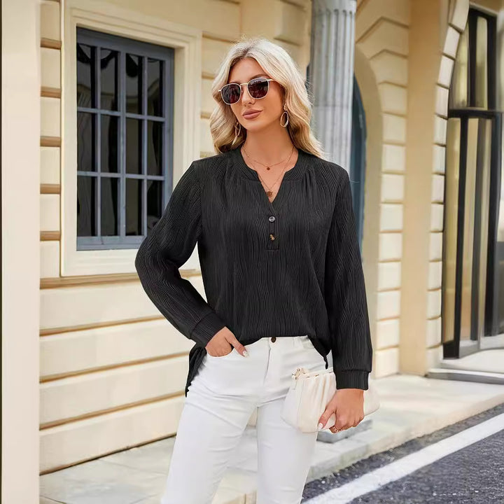Damen Langärmlige Hemdbluse Drune