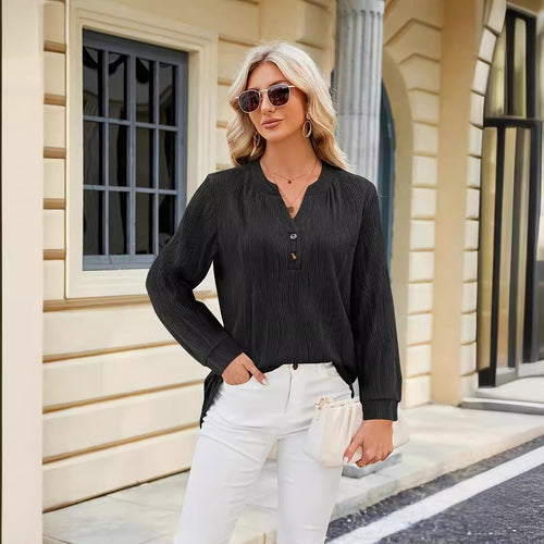Damen Langärmlige Hemdbluse Drune