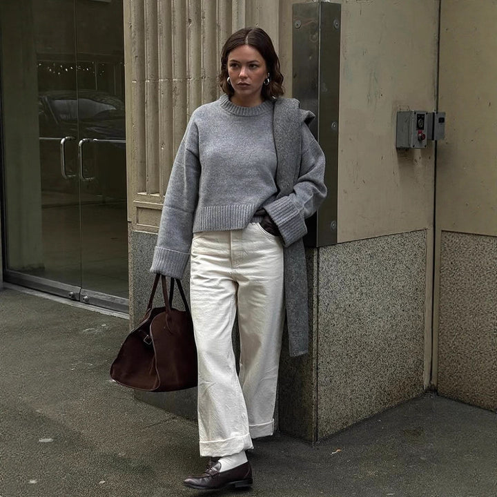 Damen gemütlicher, oversized Strickpullover Drune