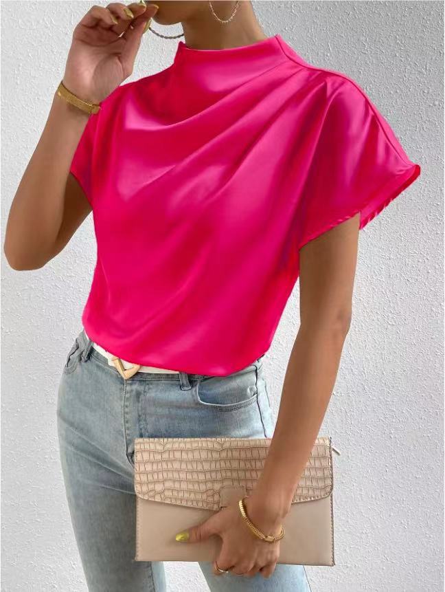 Damen ierte Bluse mit elegantem Stehkragen Drune