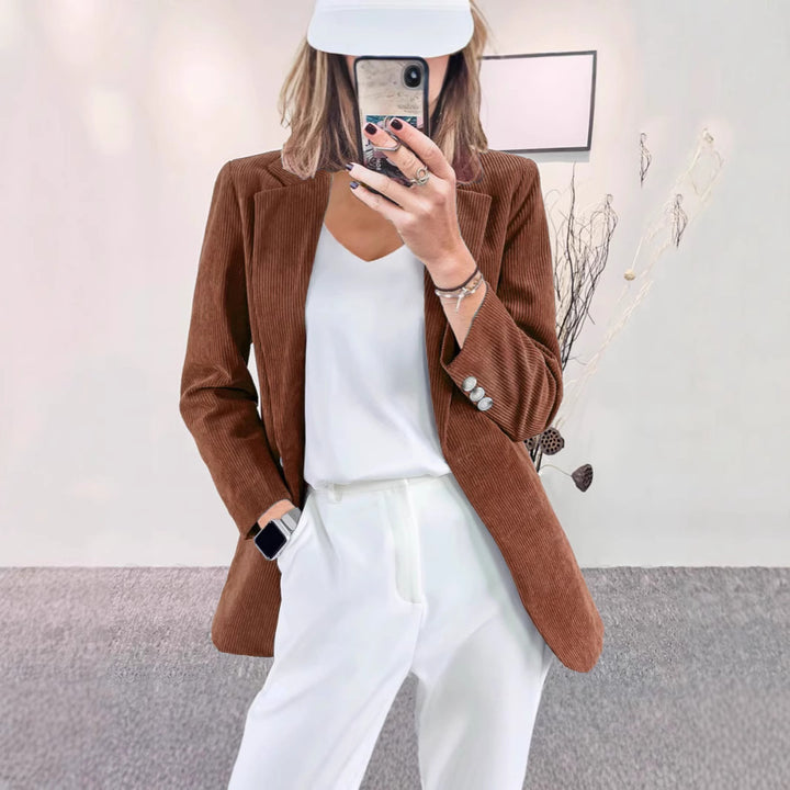 Damen Hochwertiger Cordblazer mit schmalem Schnitt und eleganten Details Drune