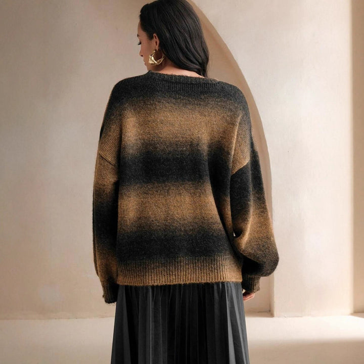 Damen Grob gestrickter Pullover mit sanftem Farbverlauf Drune