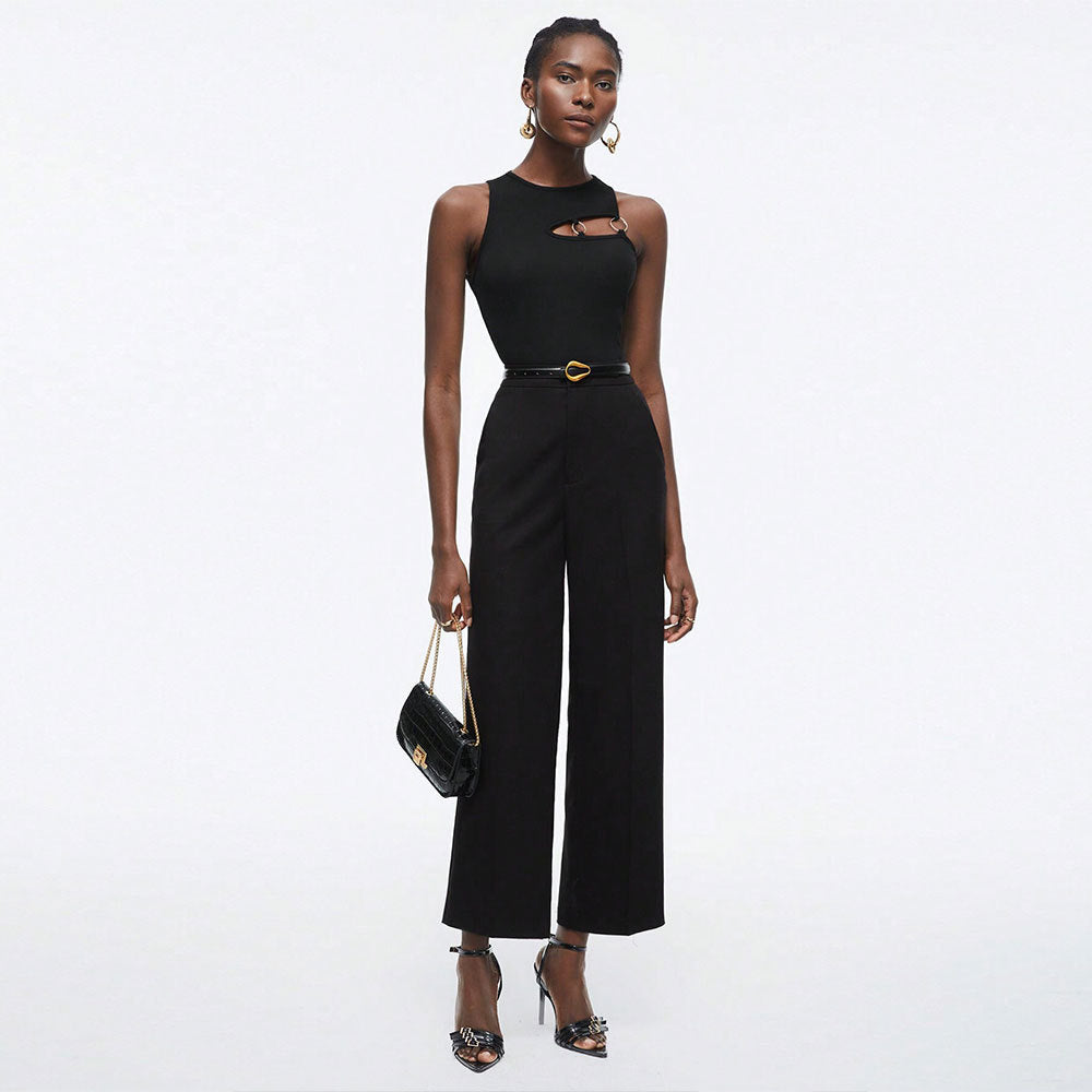Damen modisches Trägertop mit innovativem Cut-Out-Design und metallischen Akzenten Drune