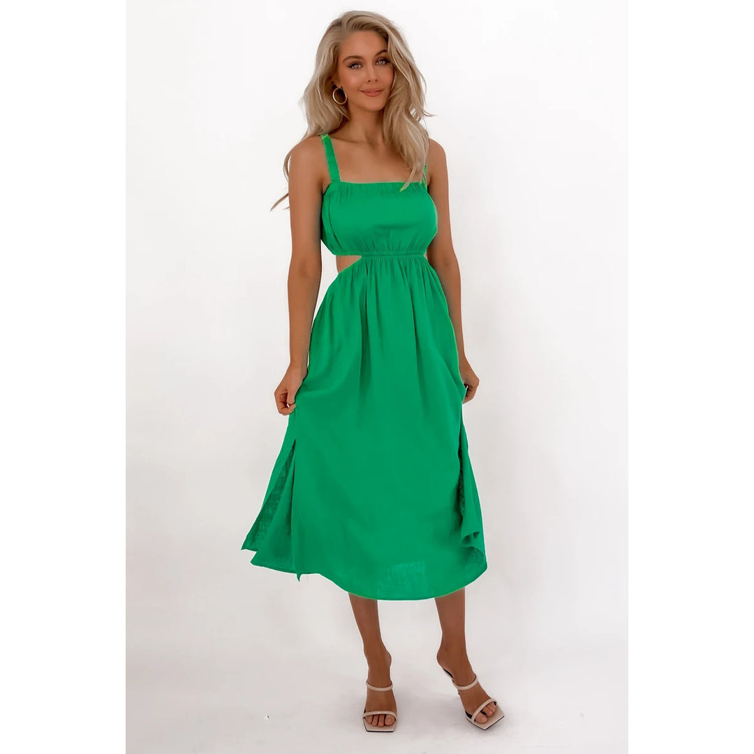 Damen Midikleid mit raffiniertem Schnitt und seitlichen Cut-Outs Drune
