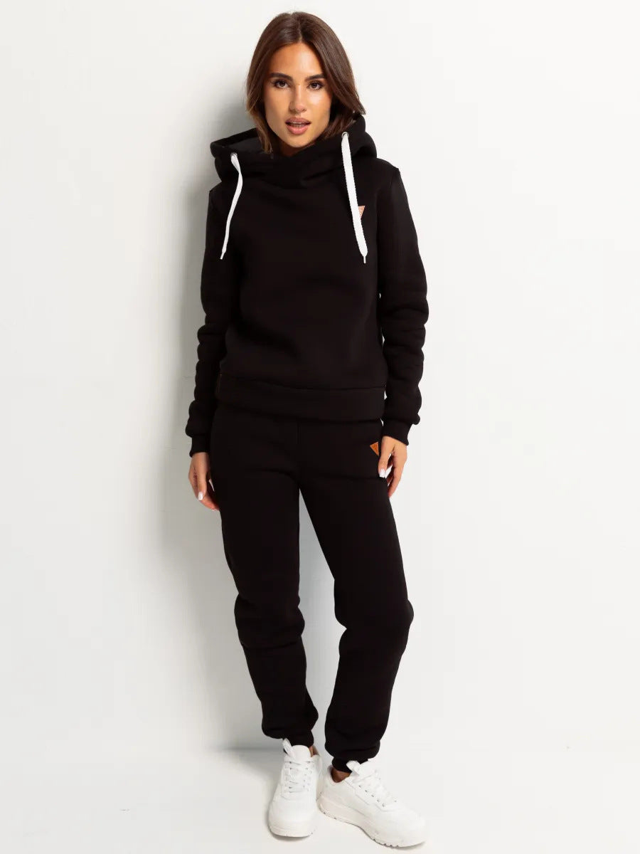 Damen modischer volumetrischer Hoodie mit passender Jogginghose Drune