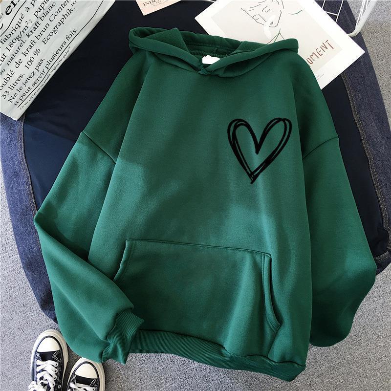 Damen Kapuzenpullover mit lieblichen Herzmotiv Drune