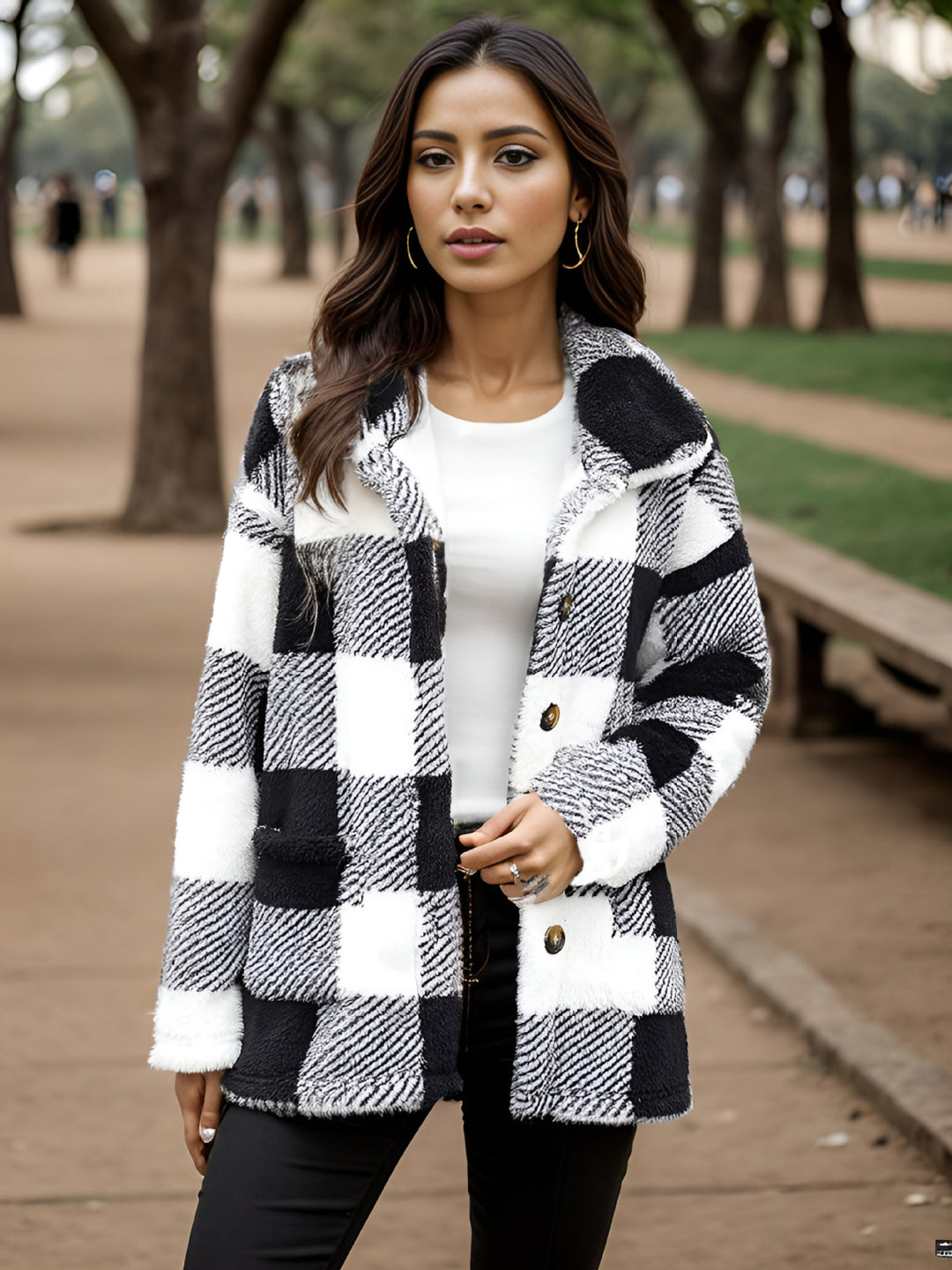 Damen Gemusterte Frottierjacke mit praktischen Taschen und trendigem Schnitt Drune