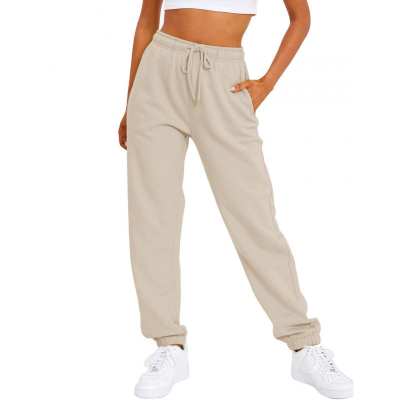 Damen nan locker sitzende Jogginghose mit hohem Komfortbund, verstellbarem Kordelzug und tiefen Seitentaschen Drune