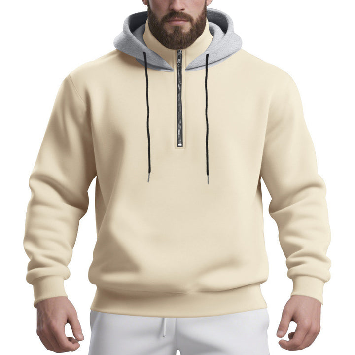 Herren sportlicher Kapuzenpullover mit halbem Reißverschluss und atmungsaktivem Stoff Drune