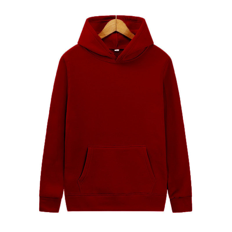 Unisex minimalistischer Kapuzenpullover ohne Reißverschluss mit innen angerautem French-Terry und integrierter Kängurutasche Drune