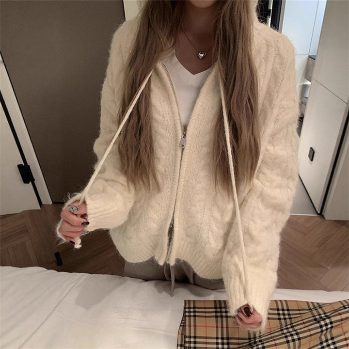 Damen kuscheliger Cardigan mit weit geschnittenen Ärmeln und feiner Struktur Drune