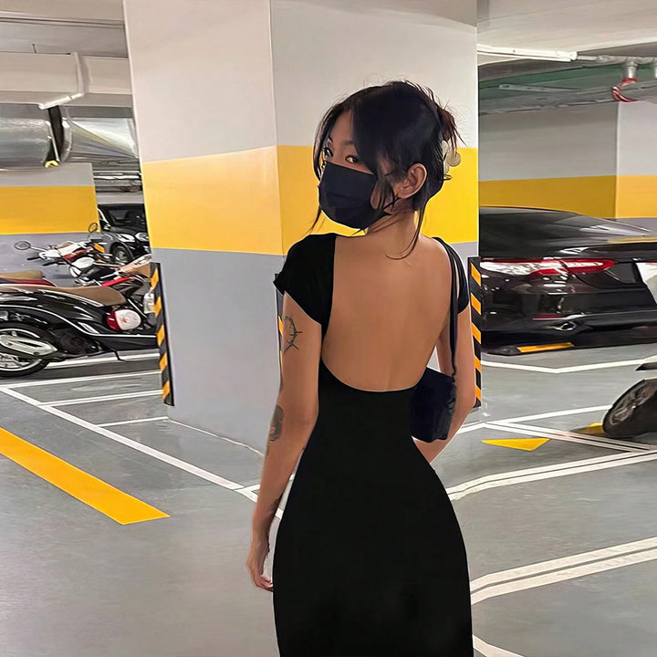 Damen Maxikleid mit elegantem Rückenausschnitt und figurbetonter Silhouette Drune