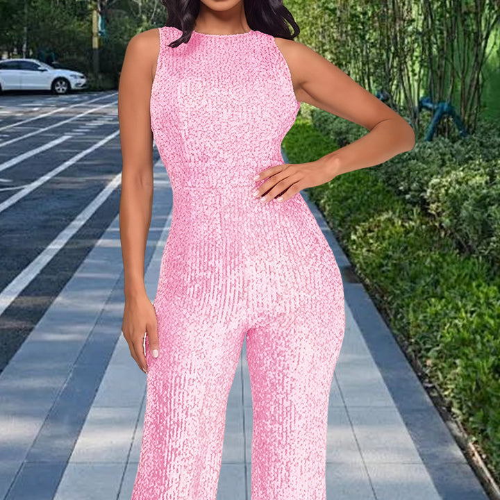 Damen Glamouröses Jumpsuit mit Paillettenbesatz und figurbetonter Silhouette Drune