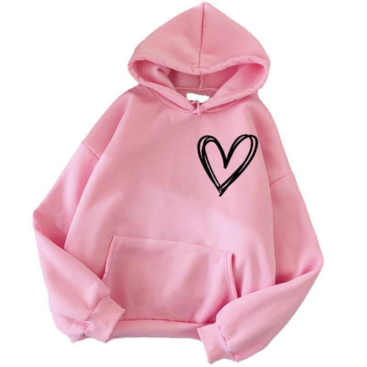 Damen Kapuzenpullover mit lieblichen Herzmotiv Drune