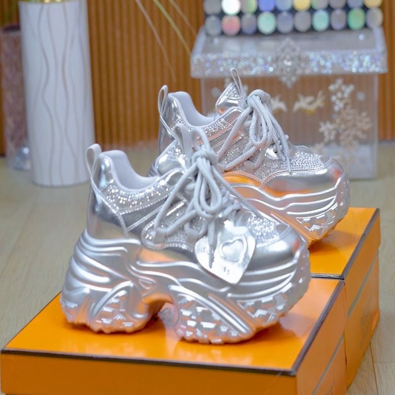 Damen Chunky Sneakers mit glitzernden Akzenten und stylischem Design Drune