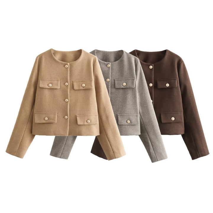 Damen Übergangsjacke mit klassischen Knopfdetails und praktischen Pattentaschen Drune