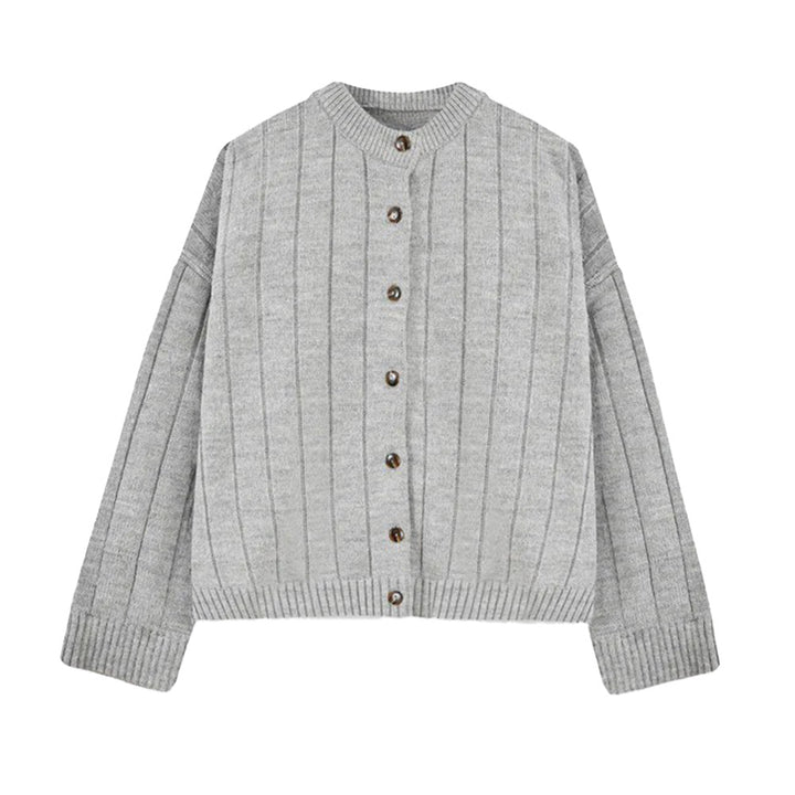 Damen Oversized Strickjacke mit Knopfverschluss Drune