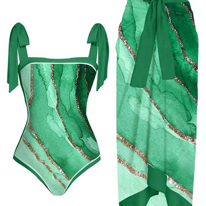 Damen Bademode-Set mit stilvollem Wickelrock Drune