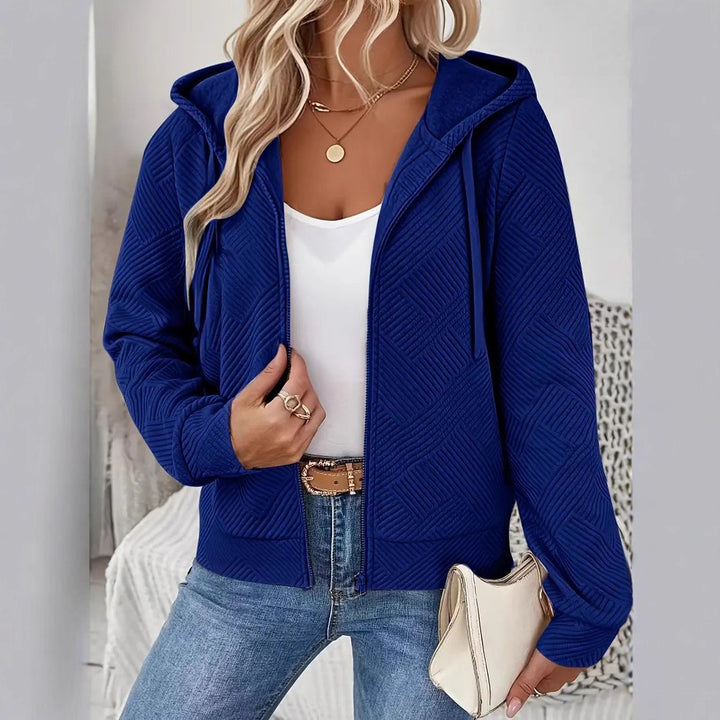 Damen Sportliche Kapuzenjacke mit strukturiertem Design und praktischen Taschen Drune