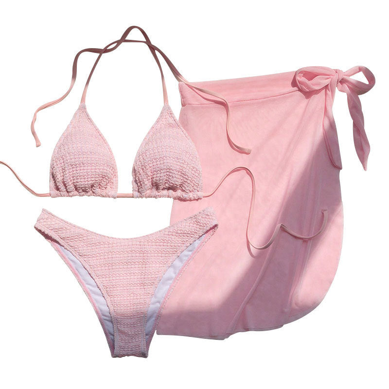 Damen Triangel-Bikini mit luftiger Wickelröcke Drune