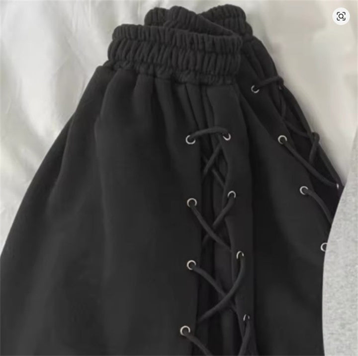 Damen lässige und modische Sweatpants mit Schnürung Drune