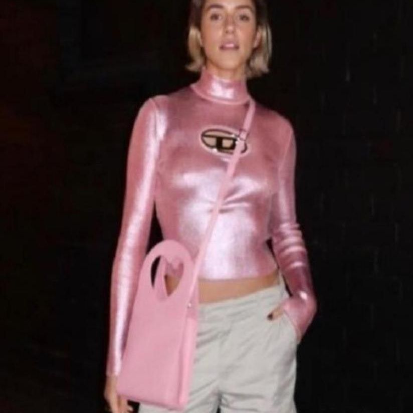 Damen Glitzerndes Crop-Top mit kreativem Ausschnitt Drune