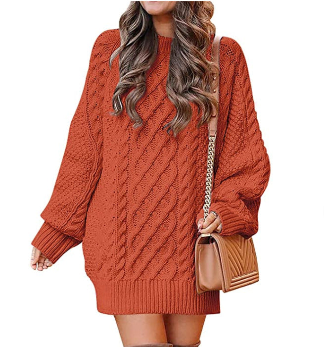 Damen Oversize-Strickpullover mit Zopfmuster Drune