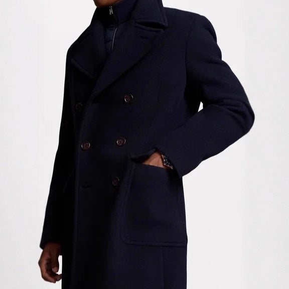 Herren Eleganter Wollmantel mit modernem Schnitt und hochwertigen Details Drune
