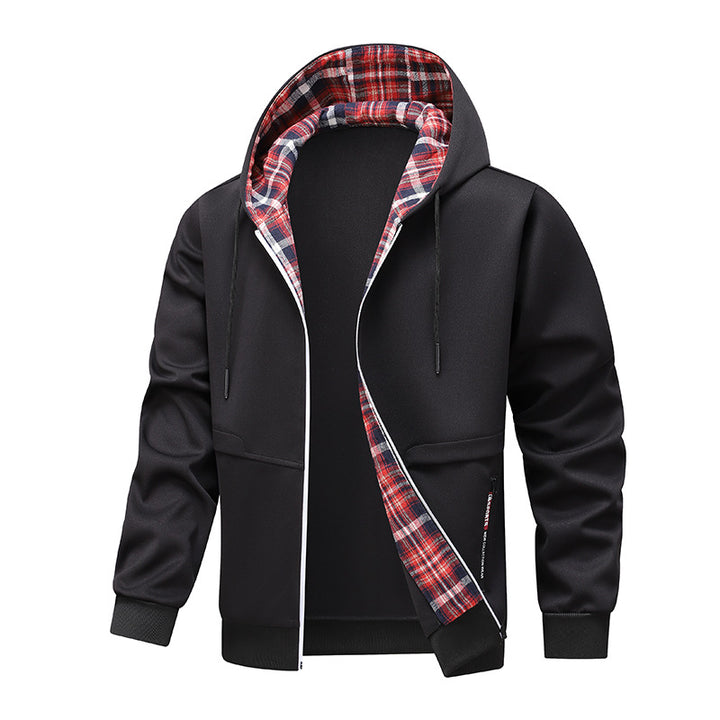 Herren sportliche Hybridjacke mit innenliegenden Karomuster Drune