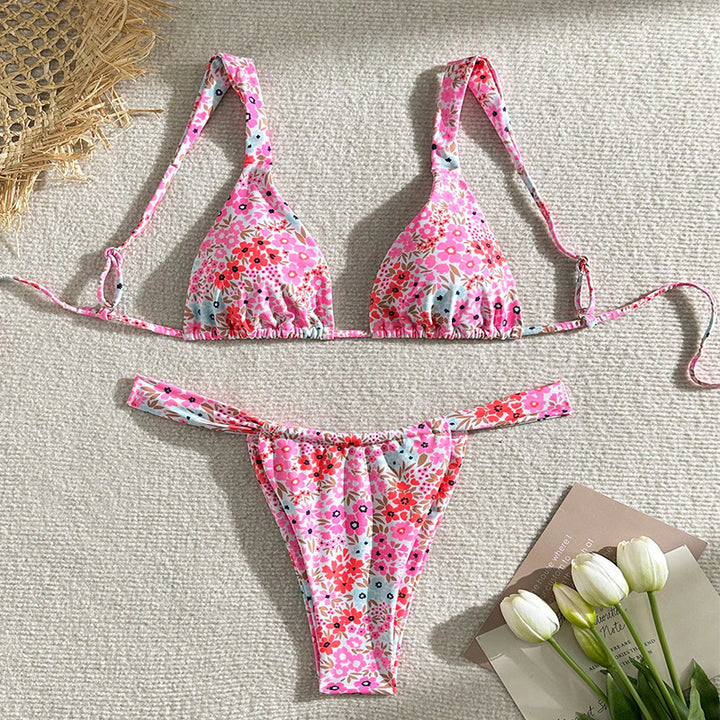 Damen Triangel-Bikini mit floralem Muster und verstellbaren Trägern Drune 1779790786