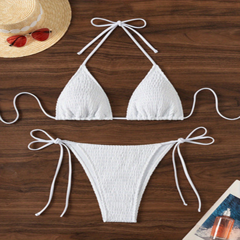 Damen Triangel-Bikini mit Rüschendetail und verstellbaren Trägern Drune