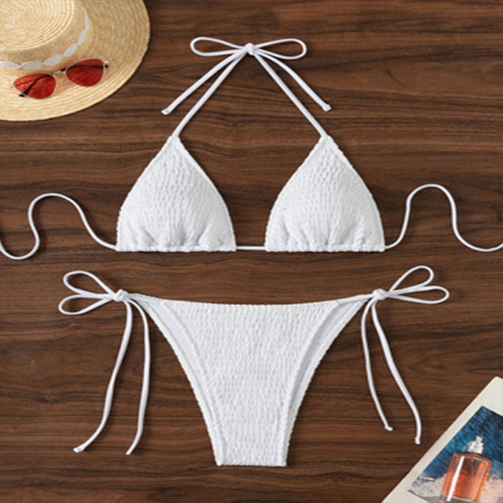 Damen Triangel-Bikini mit Rüschendetail und verstellbaren Trägern Drune