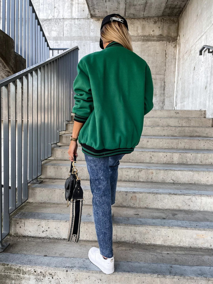 Drune | Taschen Kontrast Baseball Wolljacke