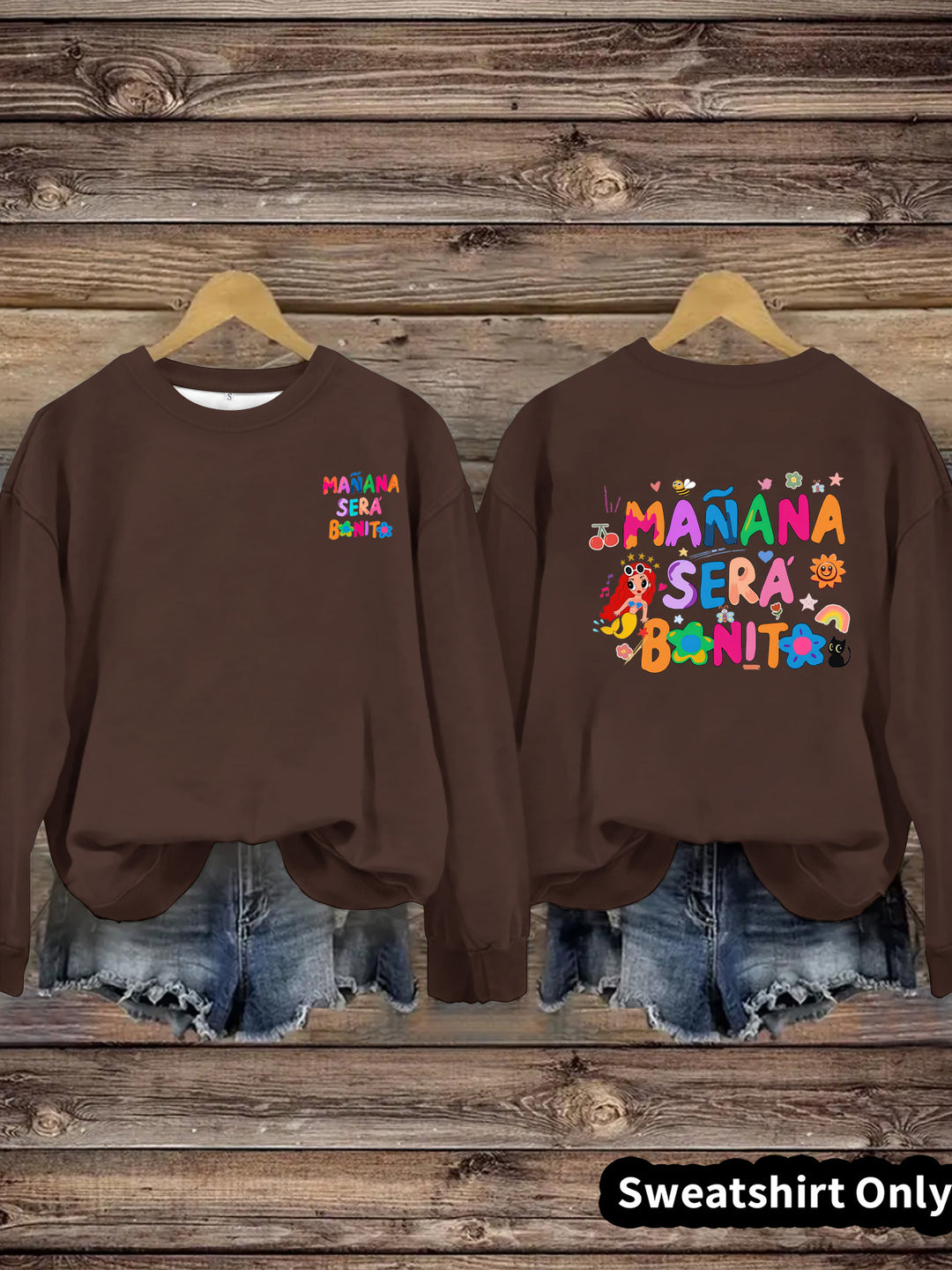 Damen Sweatshirt mit Verspielt Farbigen Aufdruck und Lässigem Schnitt Drune