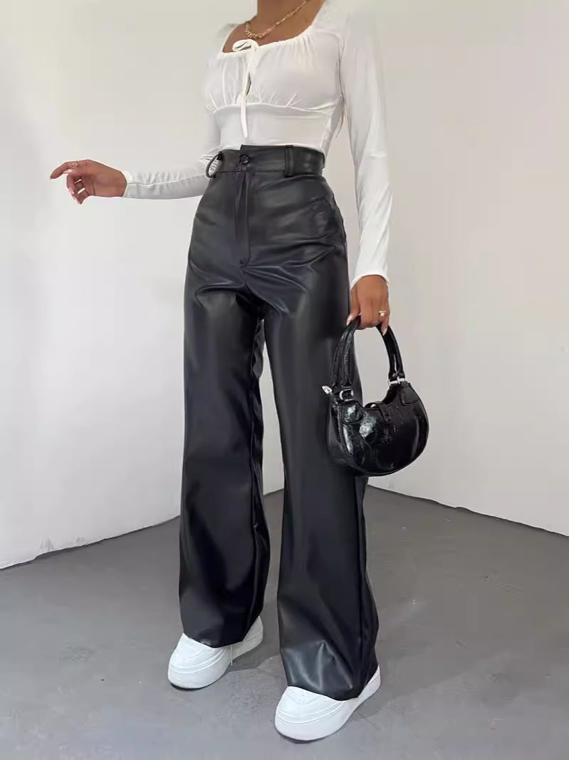 Damen Weite Hochbundhose aus leichtem Material mit eleganter Passform Drune