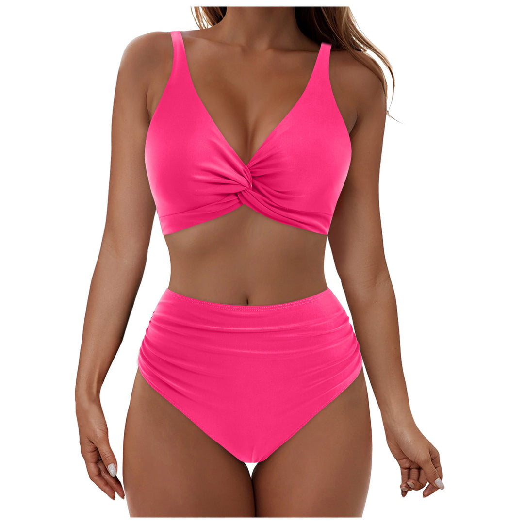 Damen Hochtailliertes Bikini-Set mit elegantem Wickeloberteil Drune