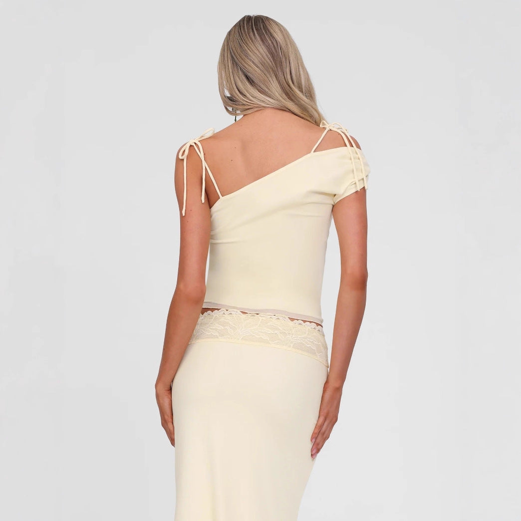 Damen Elegantes Blumenkleid mit fließendem Stoff und feinen Trägern Drune