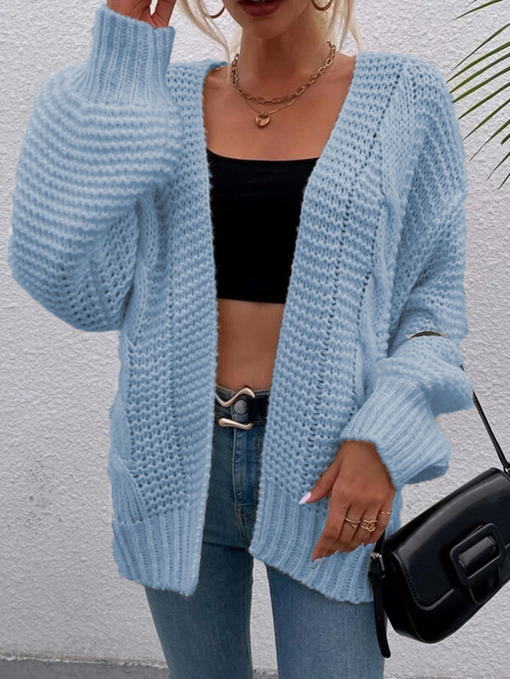 Damen Grobe Strickjacke mit offenem Schnitt und praktischen Taschen Drune