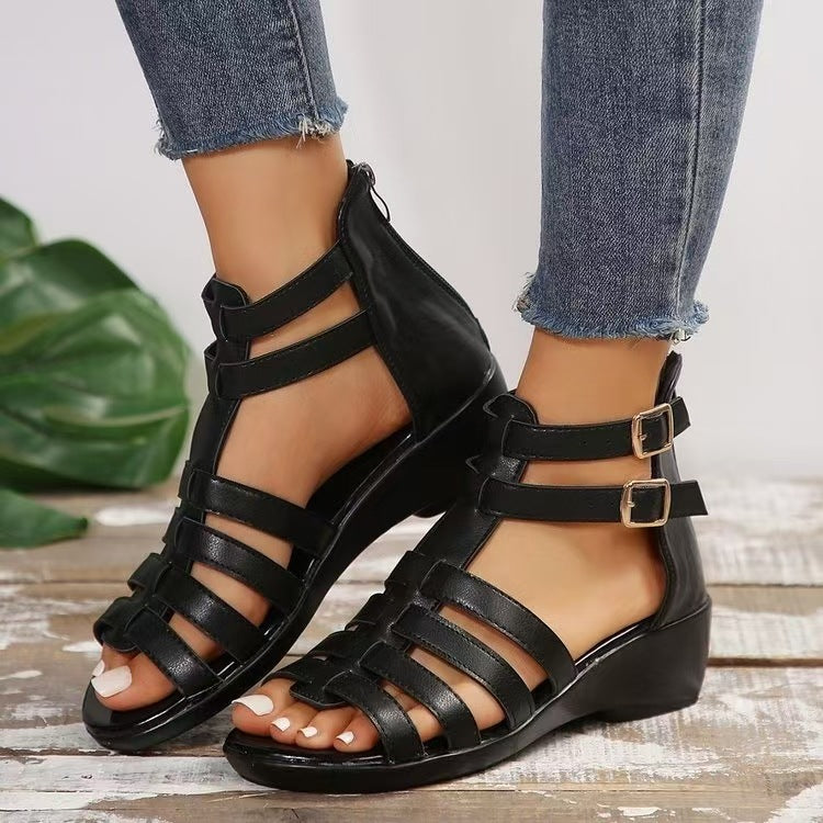 Damen elegante Riemchen-Sandalen mit komfortabler Fußbettstütze Drune