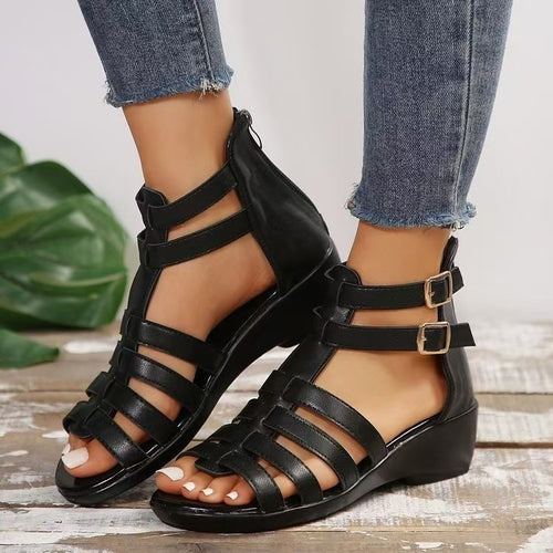 Damen elegante Riemchen-Sandalen mit komfortabler Fußbettstütze Drune