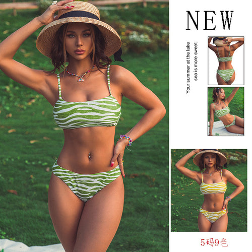 Damen Zweiteiliger Bikini mit trendigem Zebra-Design Drune