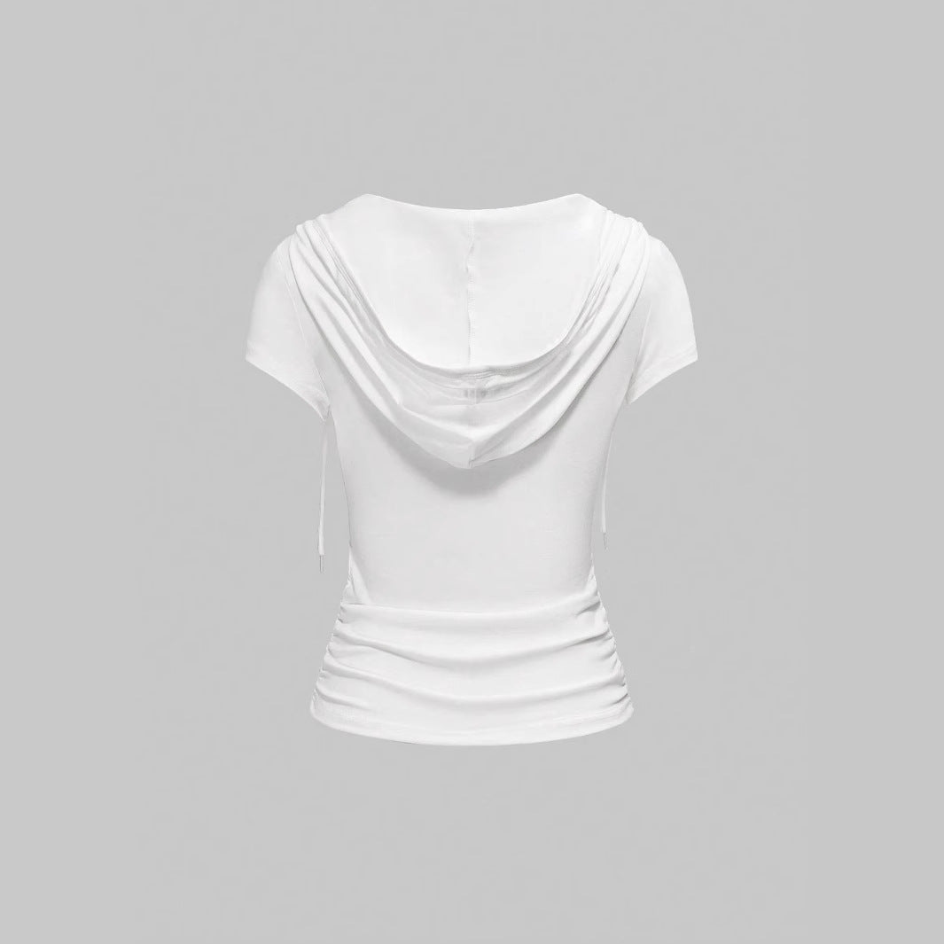 Damen Kapuzen-T-Shirt mit einzigartigem Schriftzug Drune