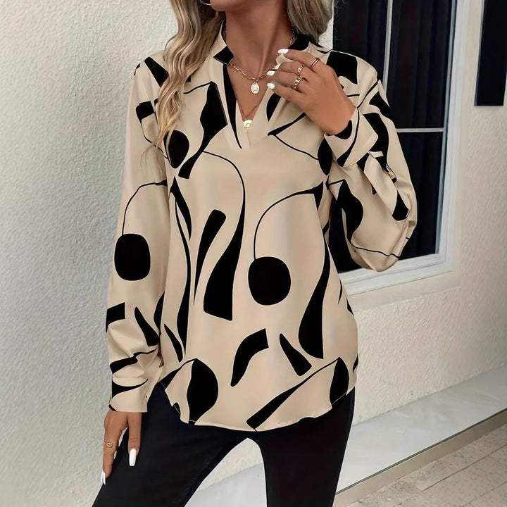 Damen Elegante Bluse mit modernem Muster Drune