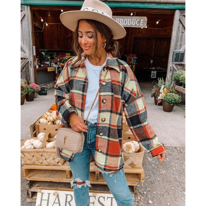 Damen Karierte Flanelljacke Drune